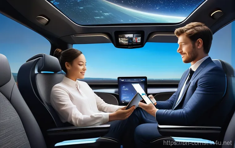 자율주행 시스템 설계 - **"Sensors, The Car's Eyes and Ears"**
    A sleek, futuristic autonomous car navigating a bustling ...