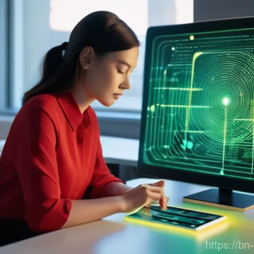 텍스트 분석 및 시각화 - **Text Analysis: Uncovering Digital Insights**
    A young, focused female data analyst, dressed in ...