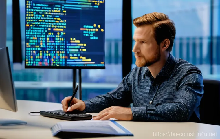 파이썬 데이터 분석 - **Prompt 1: The Clarity of Python Data Analysis**
"A diverse male data analyst in his late 20s t...